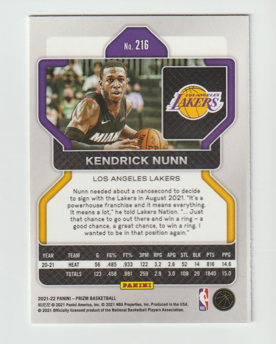 216 Kendrick Nunn - Los Angeles Lakers