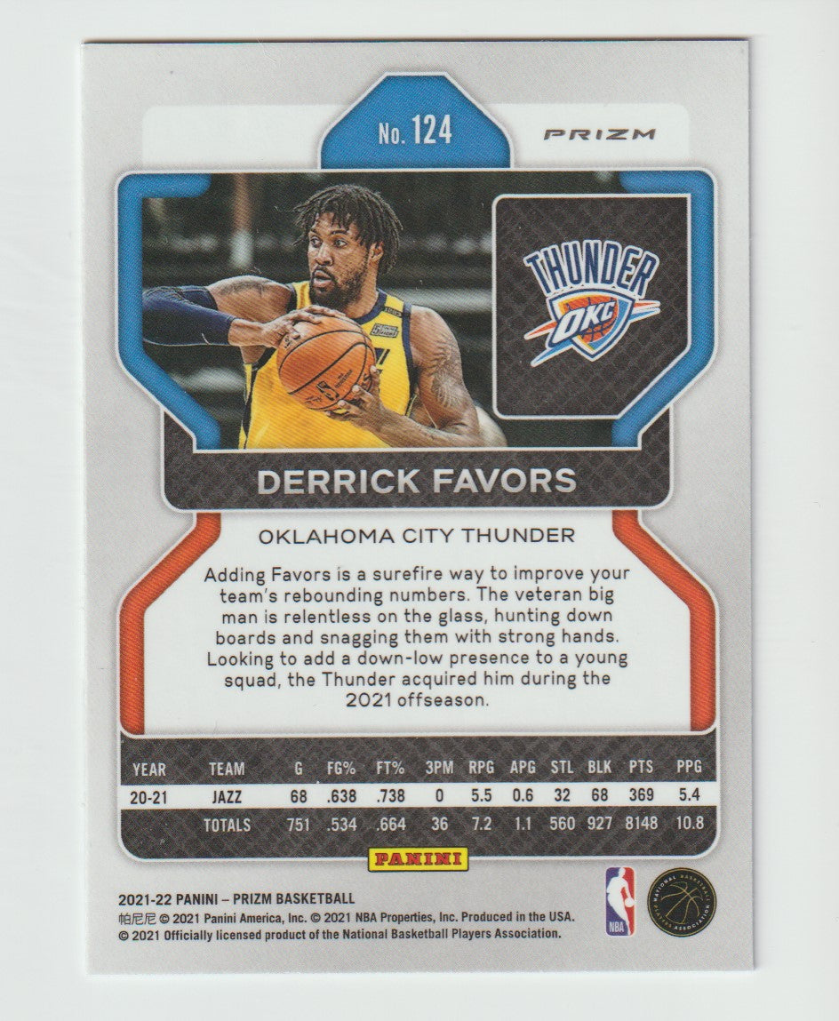 124 Derrick Favors - Oklahoma City Thunder Red White Blue Prizm