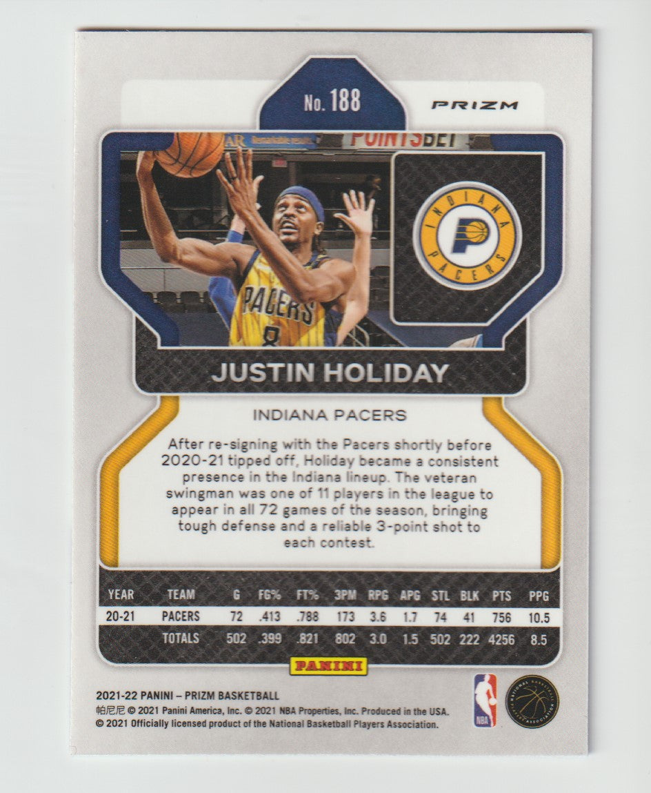 188 Justin Holiday - Indiana Pacers Red White Blue Prizm
