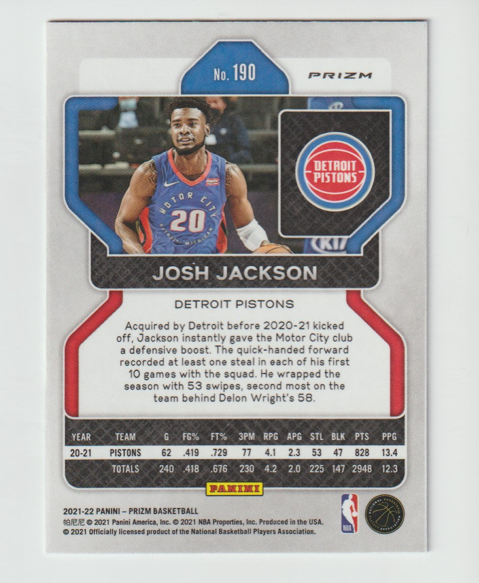190 Josh Jackson - Detroit Pistons Red White Blue Prizm