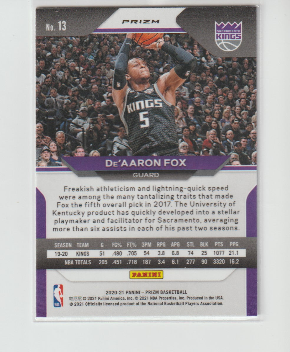 013 De'Aaron Fox - Sacramento Kings Silver Prizm