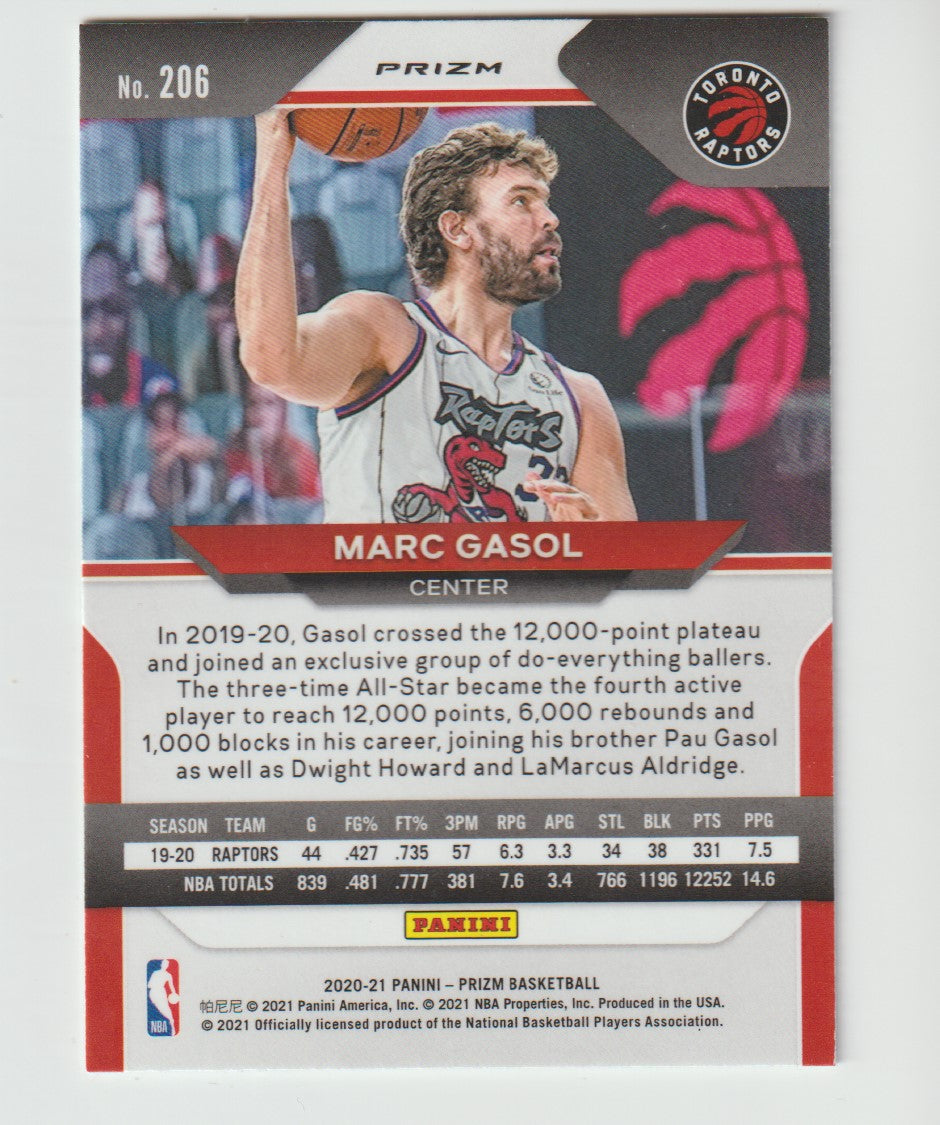 206 Marc Gasol - Toronto Raptors Silver Prizm