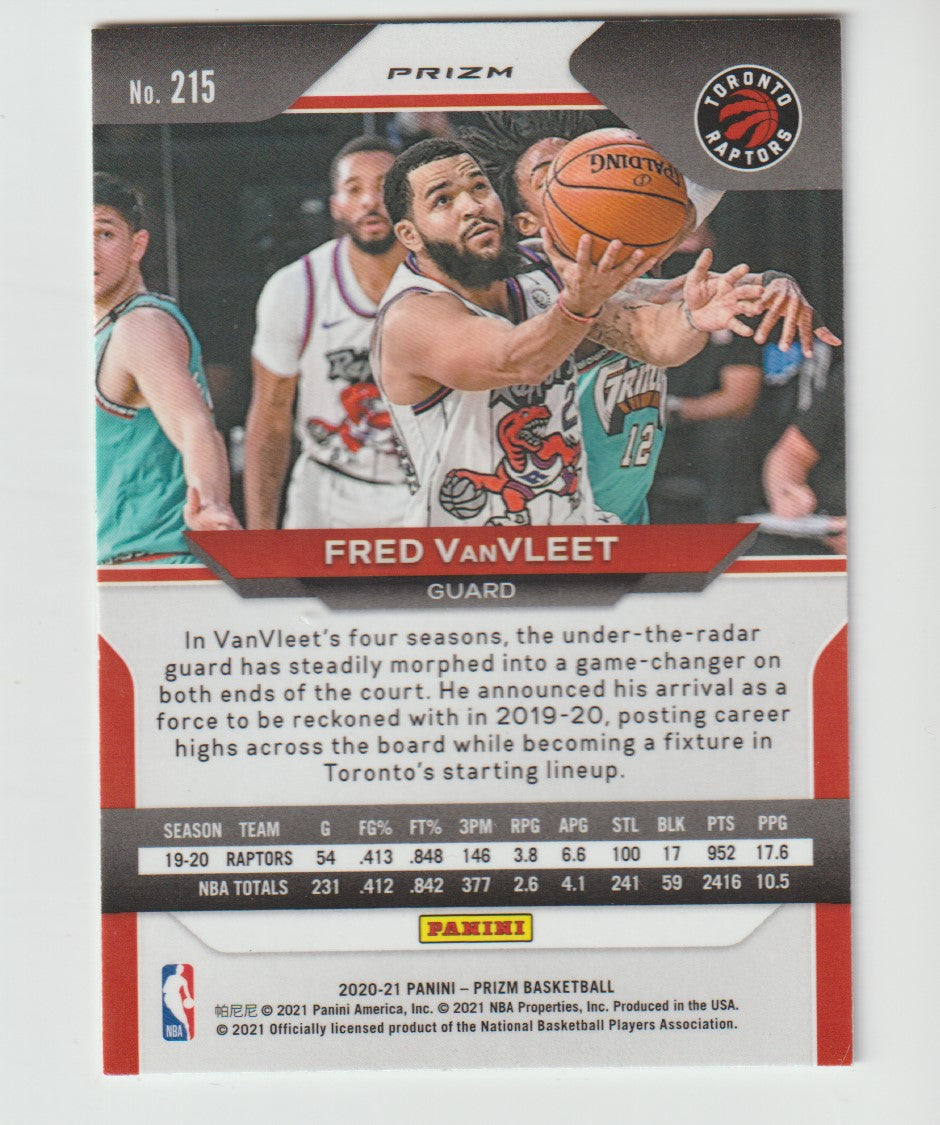 215 Fred VanVleet - Toronto Raptors Silver Prizm