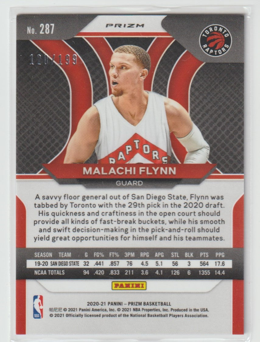 287 Malachi Flynn - Toronto Raptors Blue Prizm 120/199