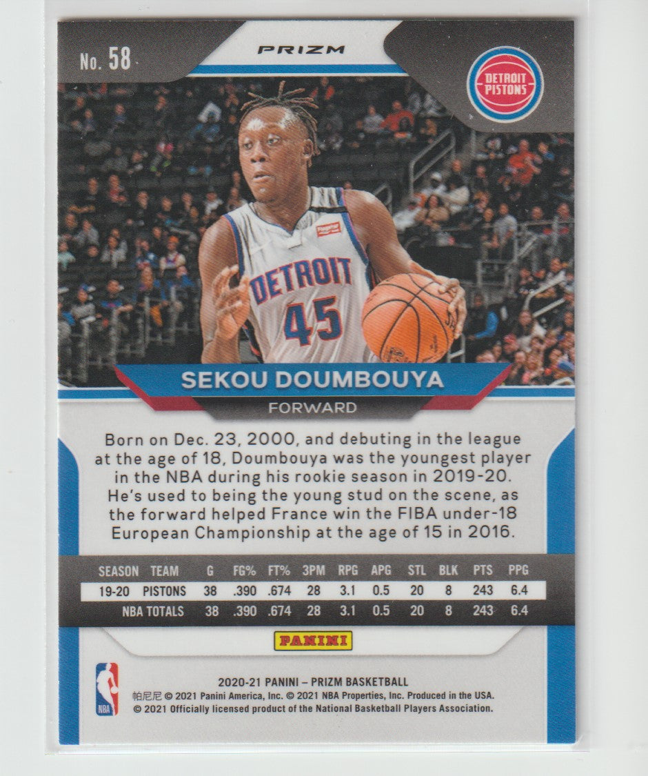 058 Sekou Doumbouya - Detroit Pistons Silver Prizm