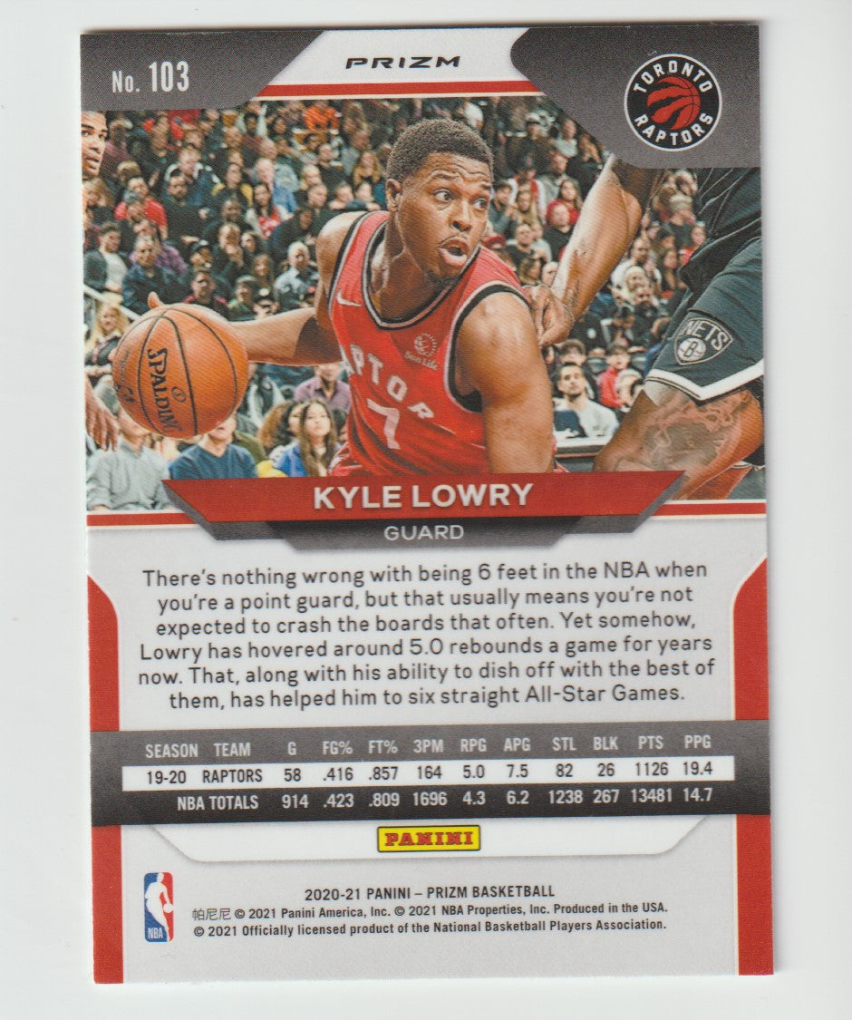 103 Kyle Lowry - Toronto Raptors Silver Prizm