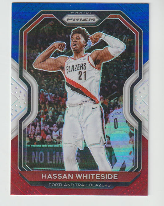 158 Hassan Whiteside - Portland Trail Blazers Red White Blue Prizm