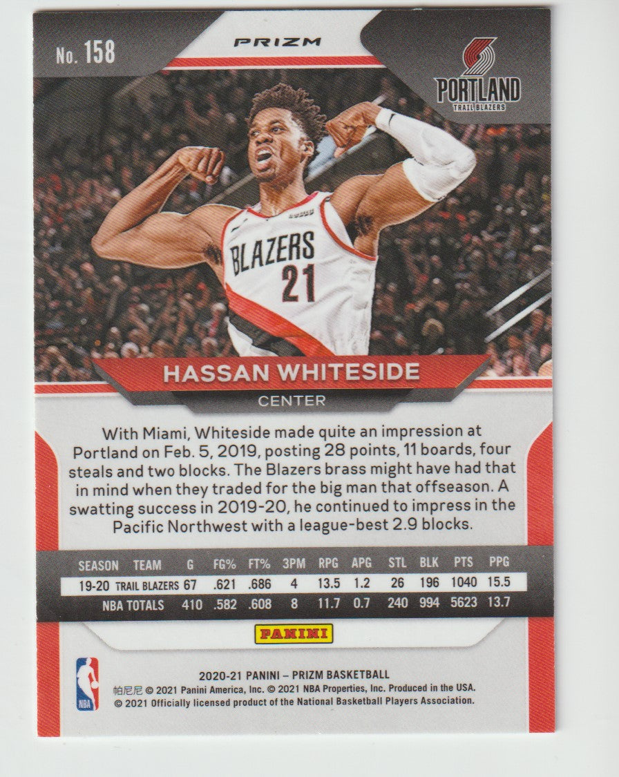 158 Hassan Whiteside - Portland Trail Blazers Red White Blue Prizm