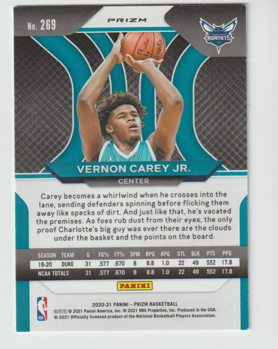 269 Vernon Carey Jr. - Charlotte Hornets Silver Prizm