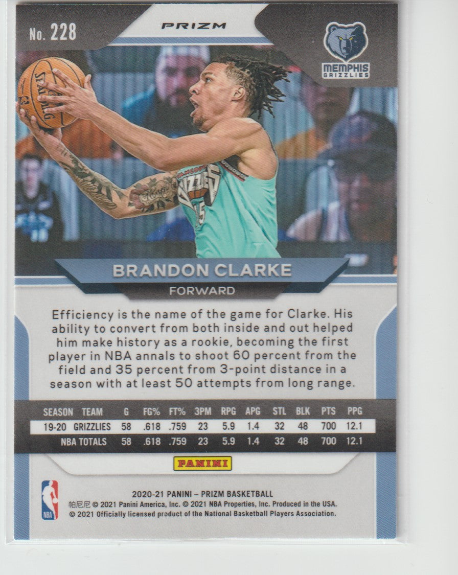 228 Brandon Clarke - Memphis Grizzlies Silver Prizm