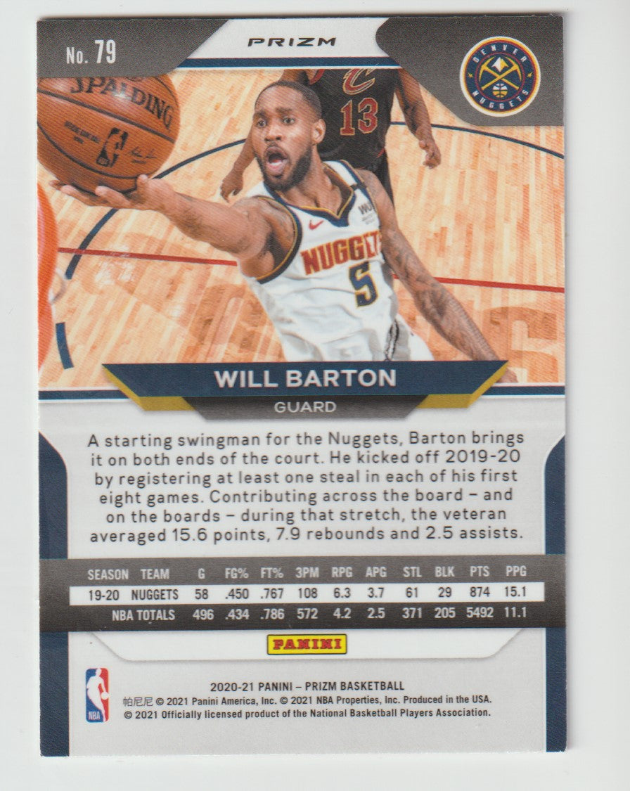 079 Will Barton - Denver Nuggets Red White Blue Prizm
