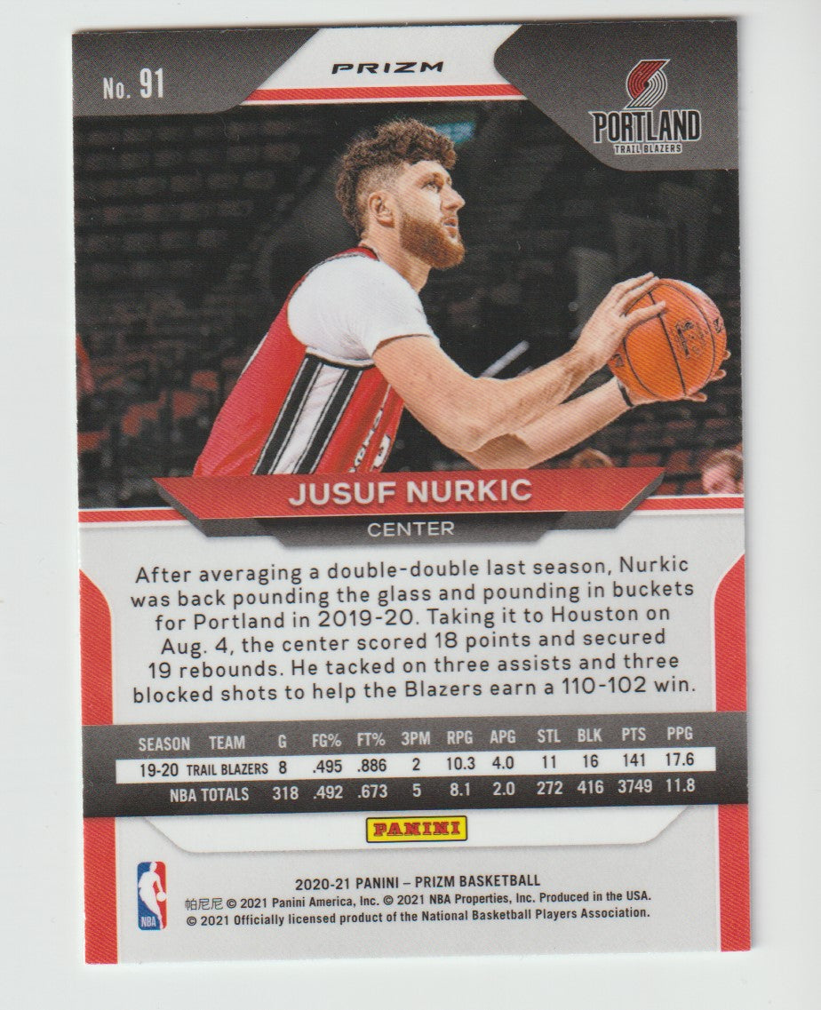091 Jusuf Nurkic - Portland Trail Blazers Green Prizm