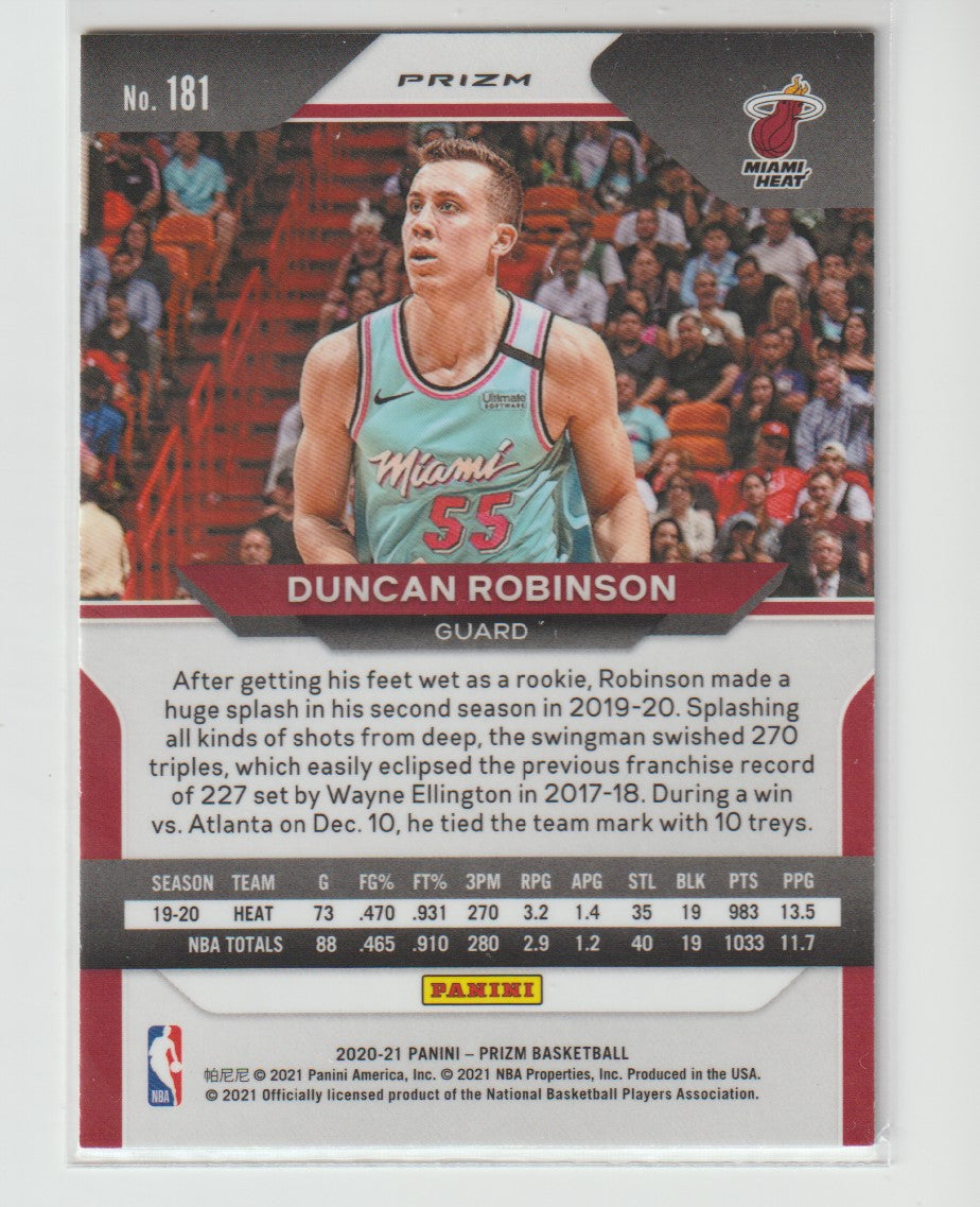 181 Duncan Robinson - Miami Heat Green Prizm