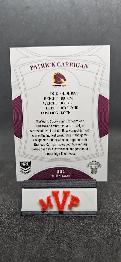 003 PATRICK CARRIGAN - Brisbane Broncos