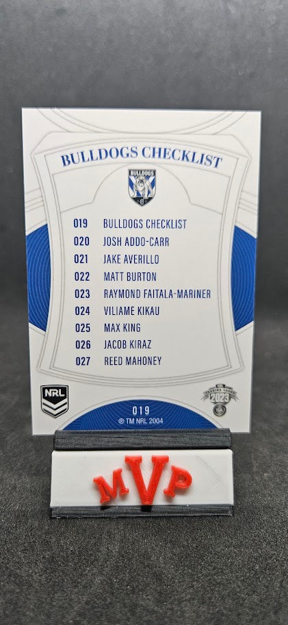 019 BULLDOGS CHECKLIST - Canterbury Bankstown Bulldogs