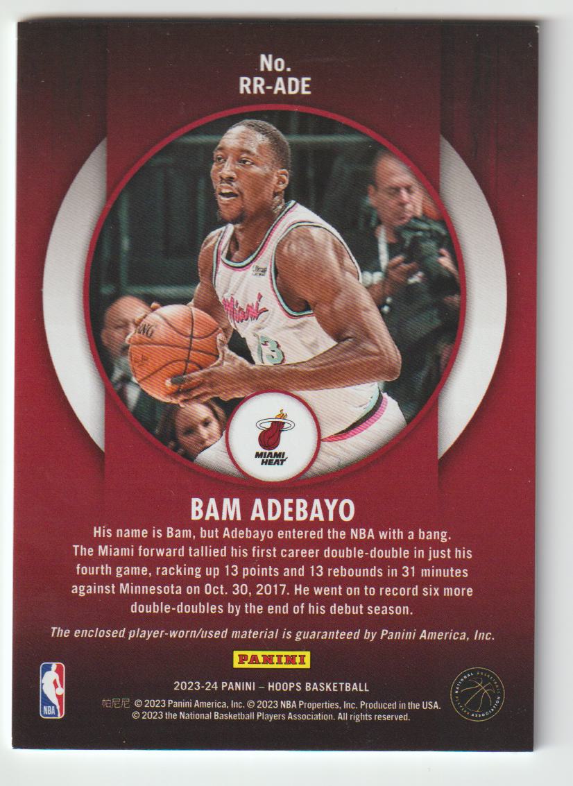 Rookie Rememberence RR-ADE Bam Adebayo - Miami Heat Winter
