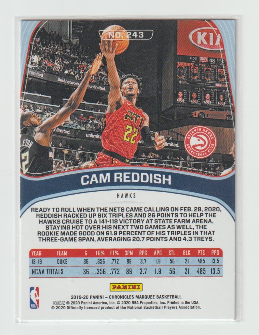 243 Cam Reddish - Atlanta Hawks Pink