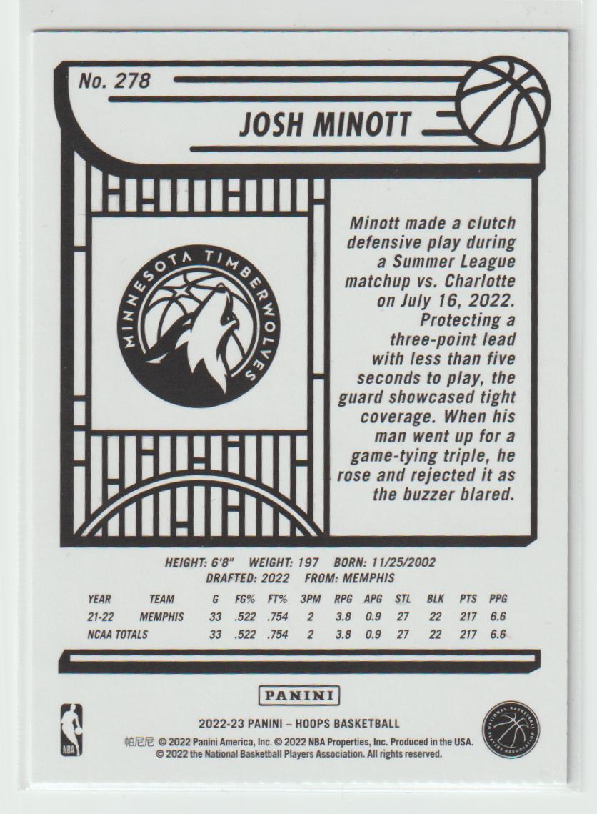 278 Josh Minott - Minnesota Timberwolves Silver 24/199