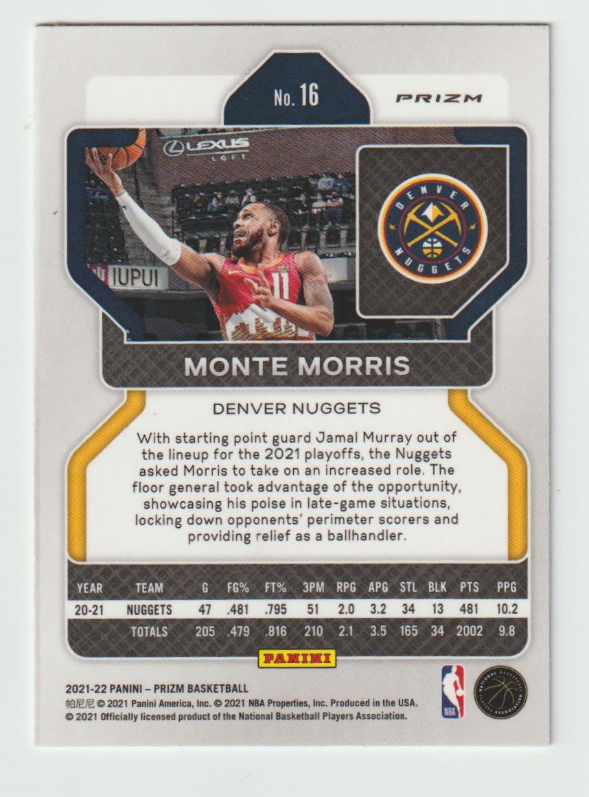 016 Monte Morris - Denver Nuggets Ice Prizm