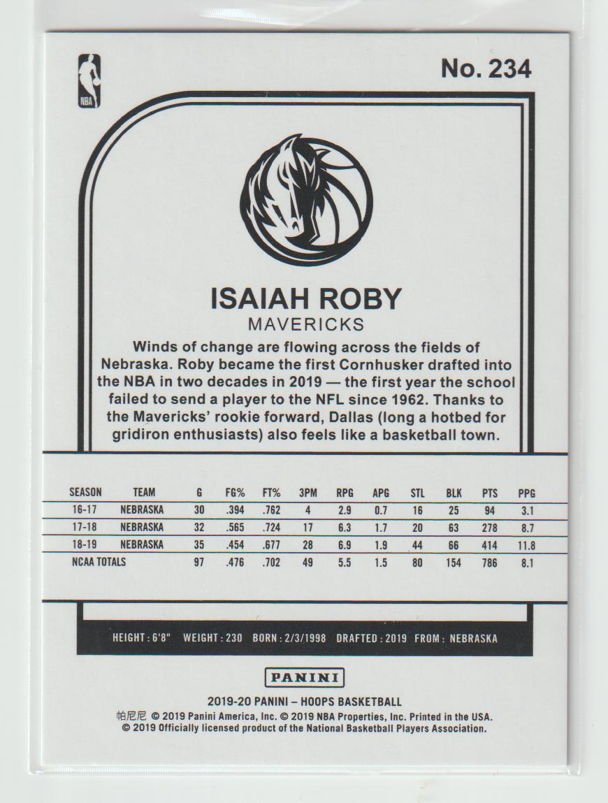 234 Isaiah Roby - Dallas Mavericks Artist Proof 18/25