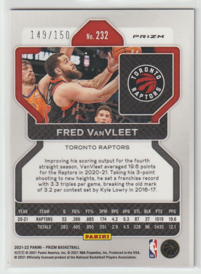 232 Fred VanVleet Toronto Raptors Blue Fast Break 149/150