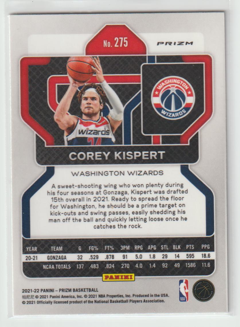 275 Corey Kispert Washington Wizards Fast Break