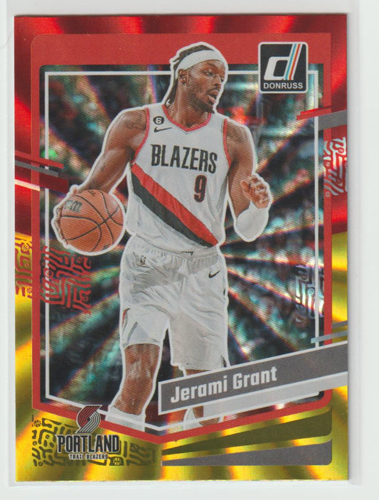 102 Jerami Grant Portland Trail Blazers Red Yellow Laser