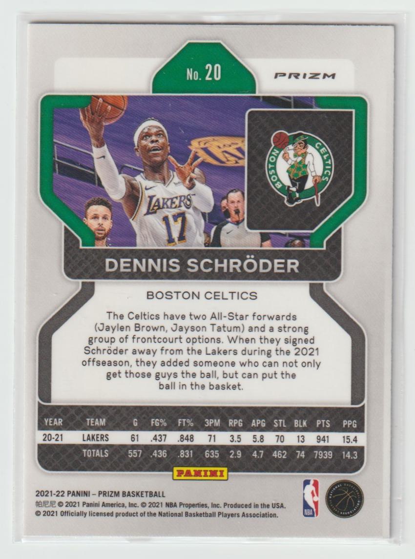 020 Dennis Schroder - Boston Celtics Silver Prizm