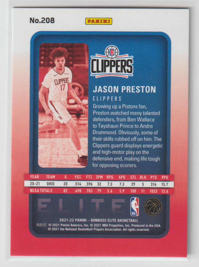 208 Jason Preston - Los Angeles Clippers 687/999