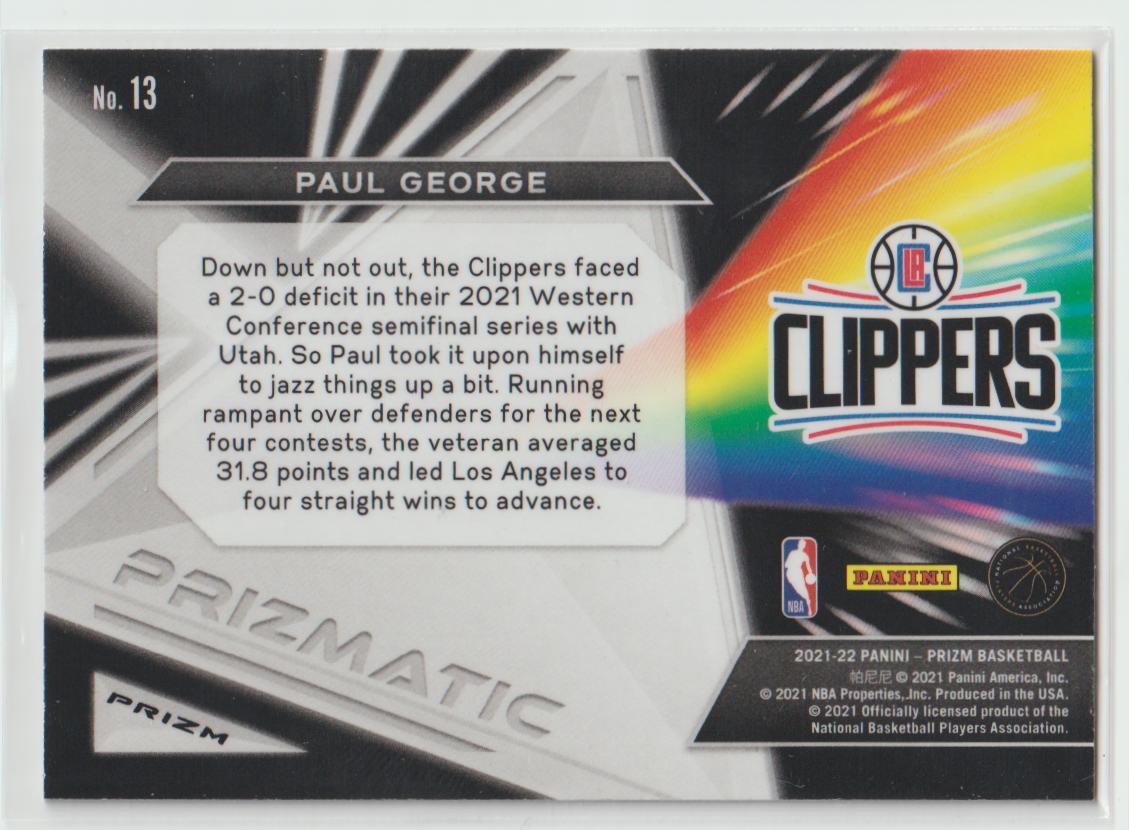 Prizmatic 013 Paul George LA Clippers Fast Break