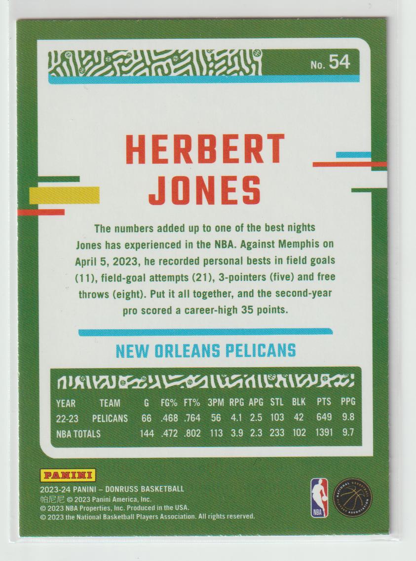 054 Herbert Jones New Orleans Pelicans Red Fireworks 76/88