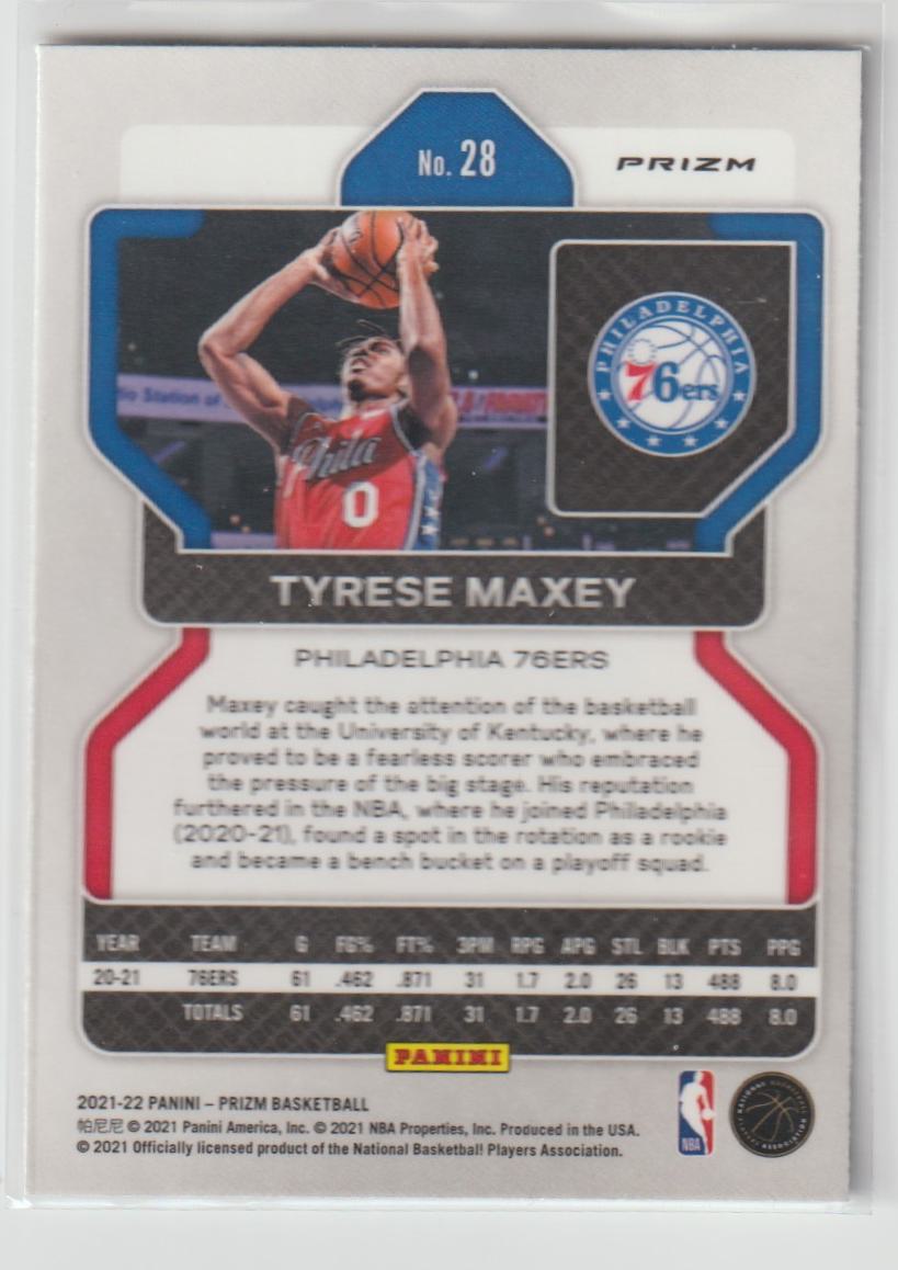 028 Tyrese Maxey - Philadelphia 76ers Silver Prizm