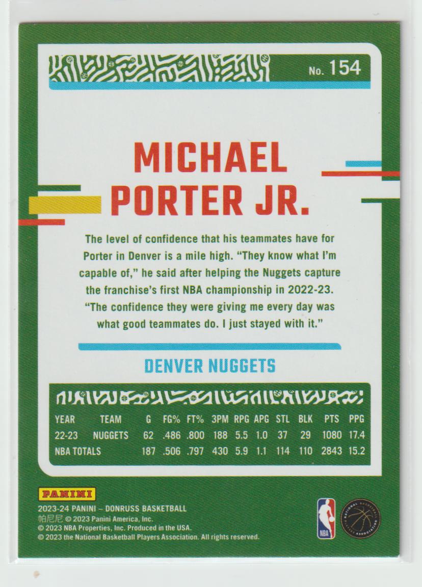 154 Michael Porter Jr Denver Nuggets Red Fireworks 10/88