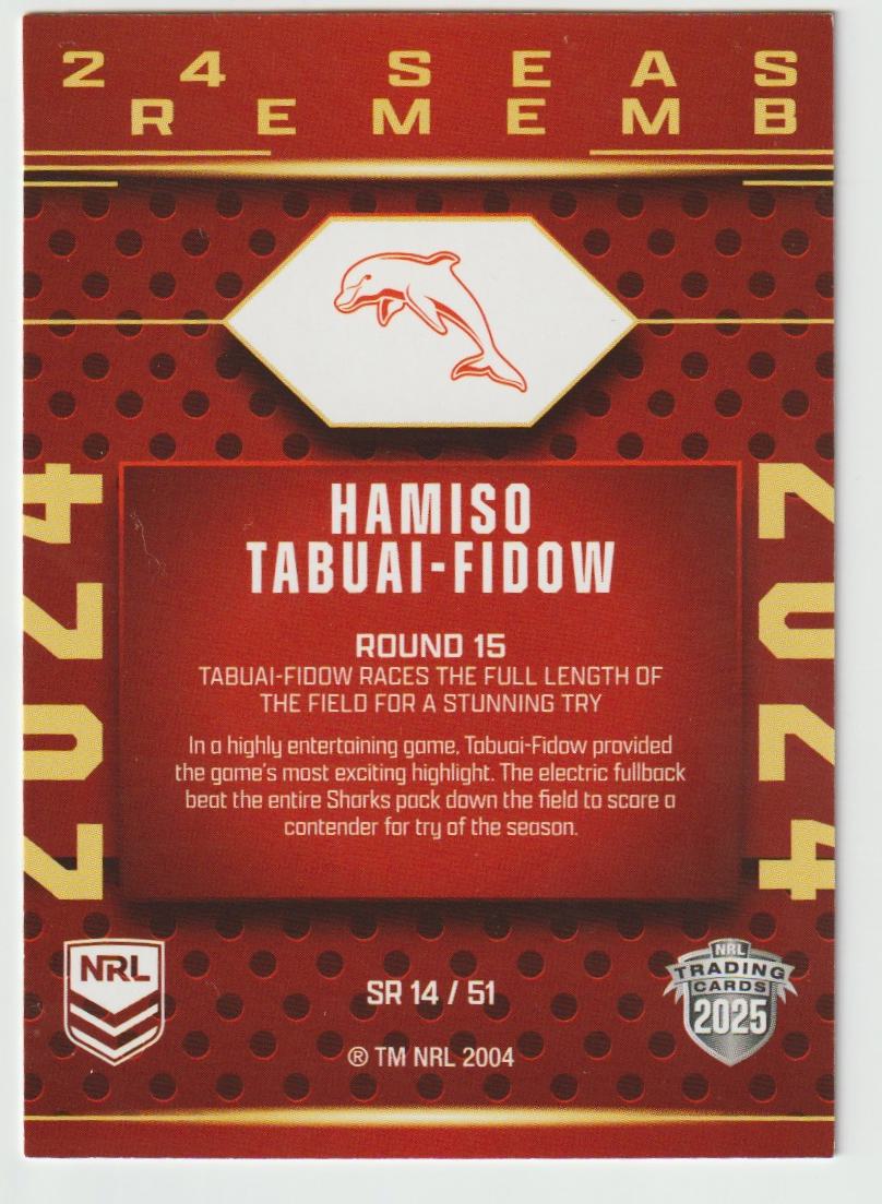 Season to Remember SR 014 DOLPHINS HAMISO TABUAI-FIDOW