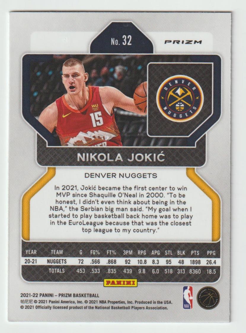 032 Nikola Jokic - Denver Nuggets Green Prizm