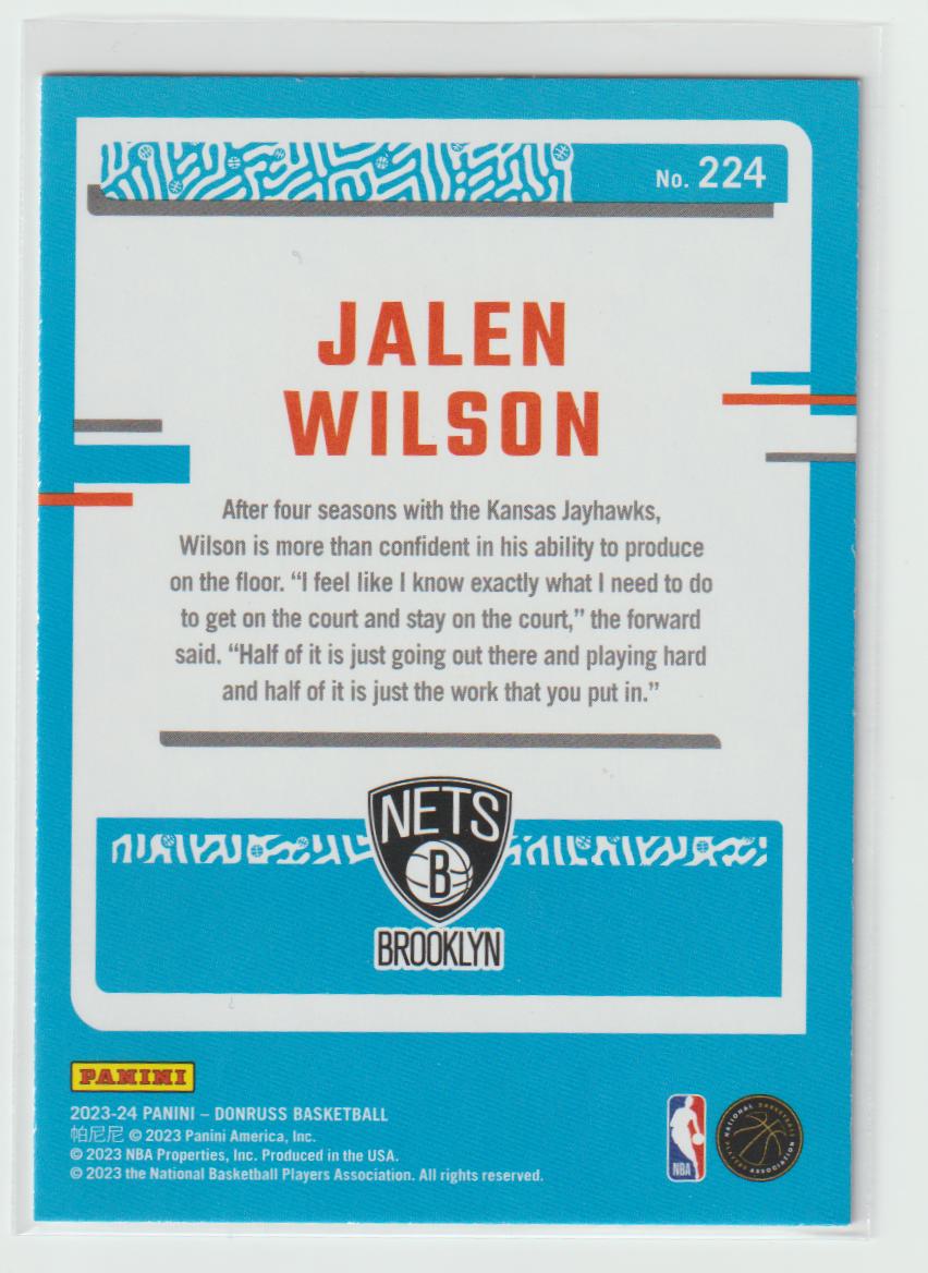 224 Jalen Wilson Brooklyn Nets Red Yellow Laser