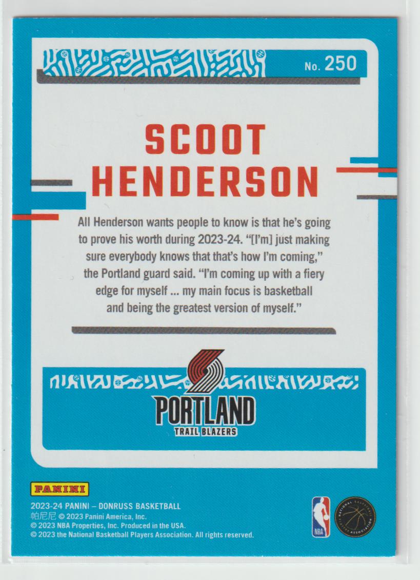 250 Scoot Henderson Portland Trail Blazers Red International