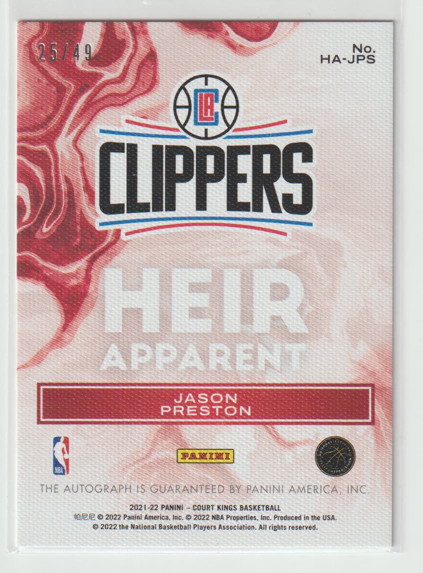 Heir Apparent HA-JPS Jason Preston - Los Angeles Clippers Violet 25/49