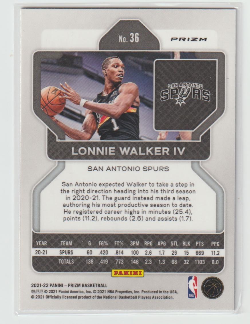 036 Lonnie Walker IV - San Antonio Spurs Blue NBA 75th