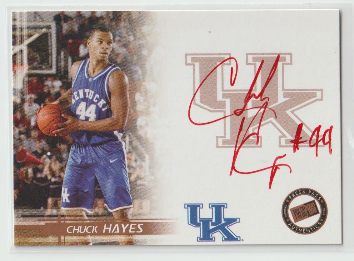 Chuck Hayes Autograph Bronze Red Ink
