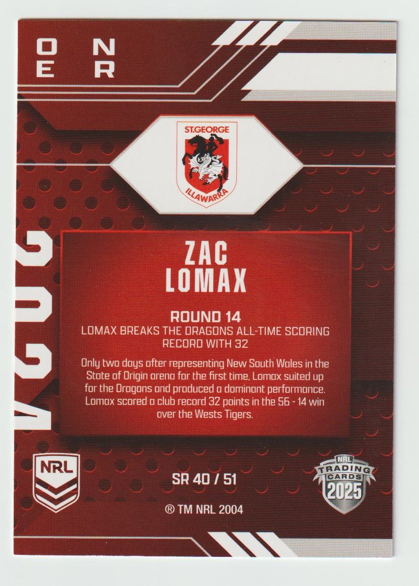 Season to Remember SR 040 DRAGONS ZAC LOMAX