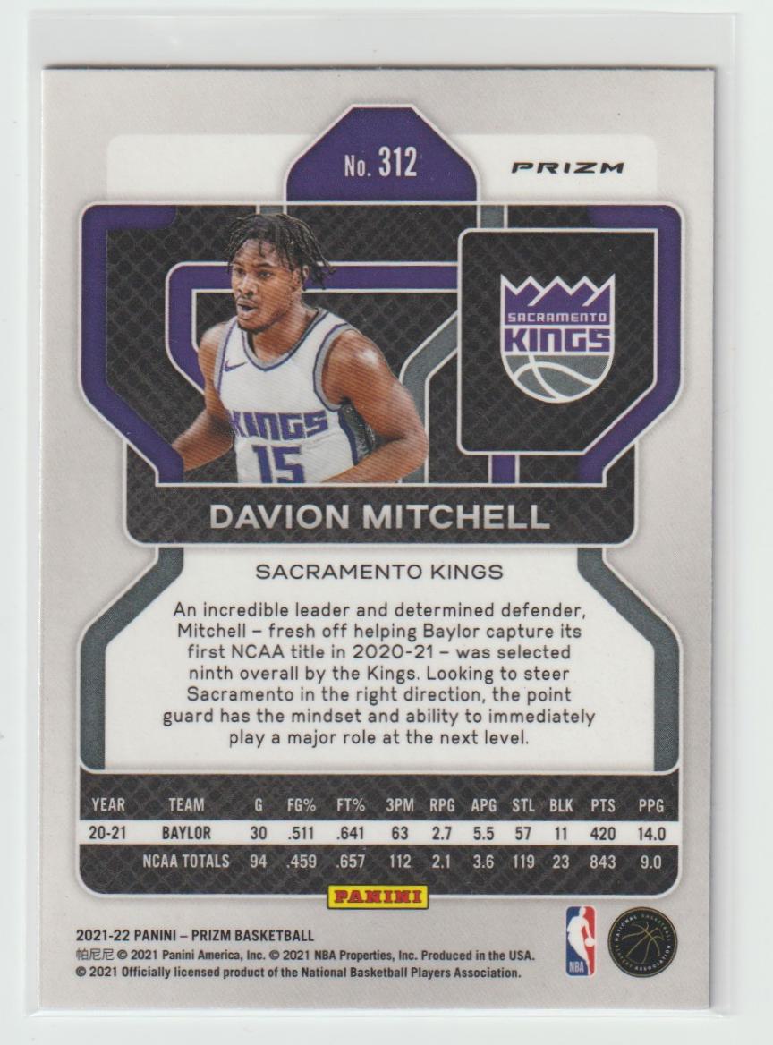 312 Davion Mitchell - Sacramento Kings Blue Wave