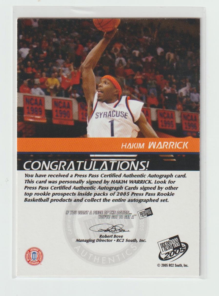 Hakim Warrick Autograph Bronze
