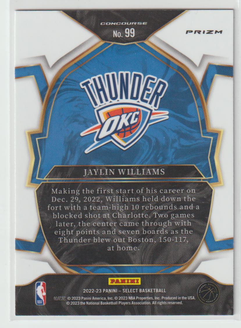 099 Jaylin Williams Oklahoma City Thunder Red Wave