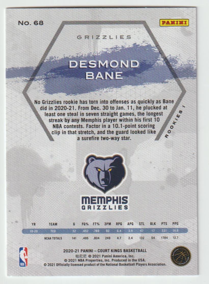 068 Desmond Bane - Memphis Grizzlies Rookies I