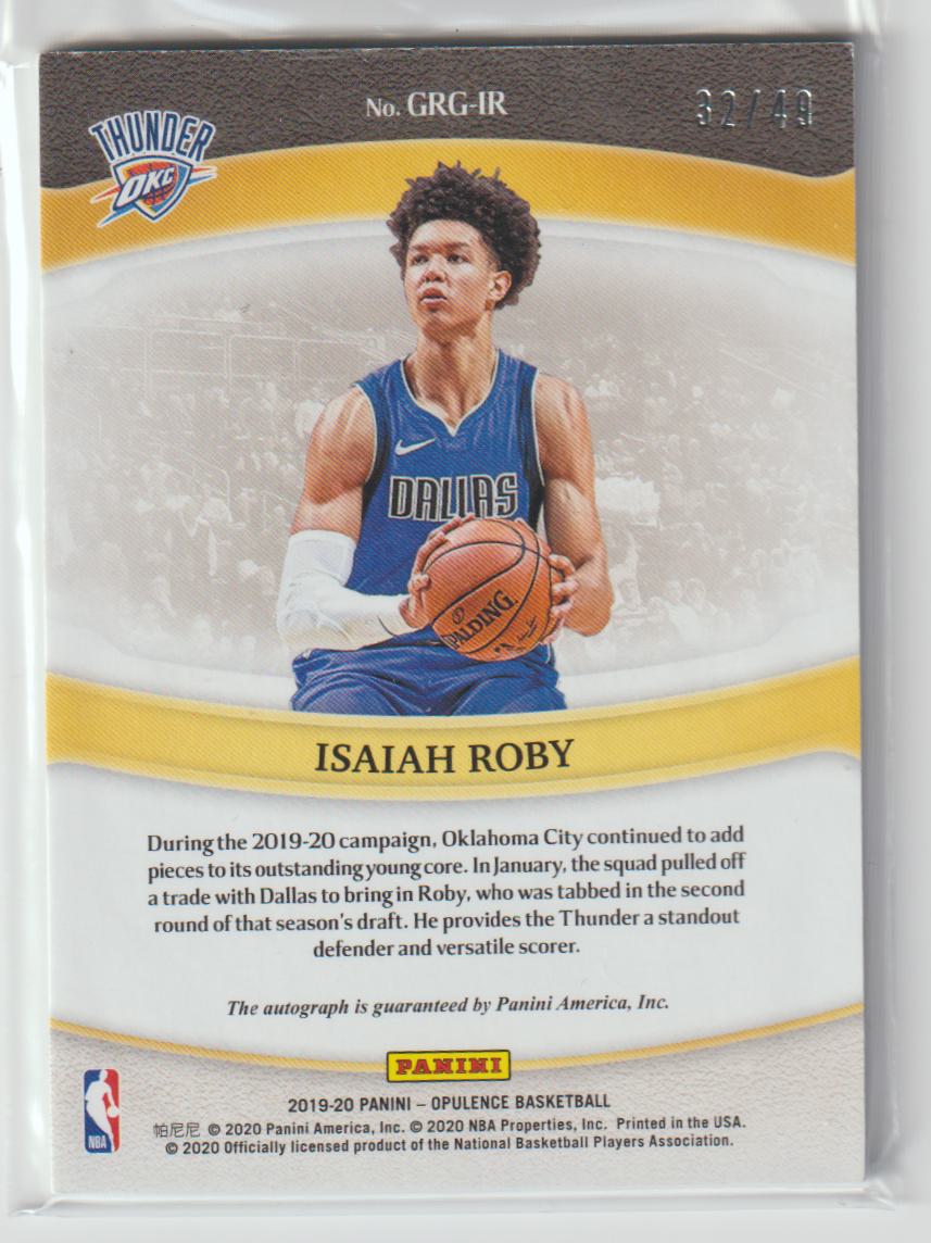 Golden Rookie Graphs GRG-IR Isaiah Roby - Oklahoma City Thunder