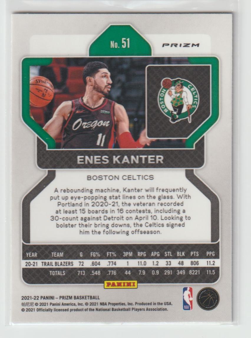 051 Enes Freedom - Boston Celtics Silver Prizm