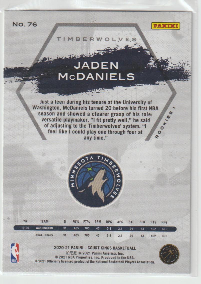 076 Jaden McDaniels - Minnesota Timberwolves Rookies I