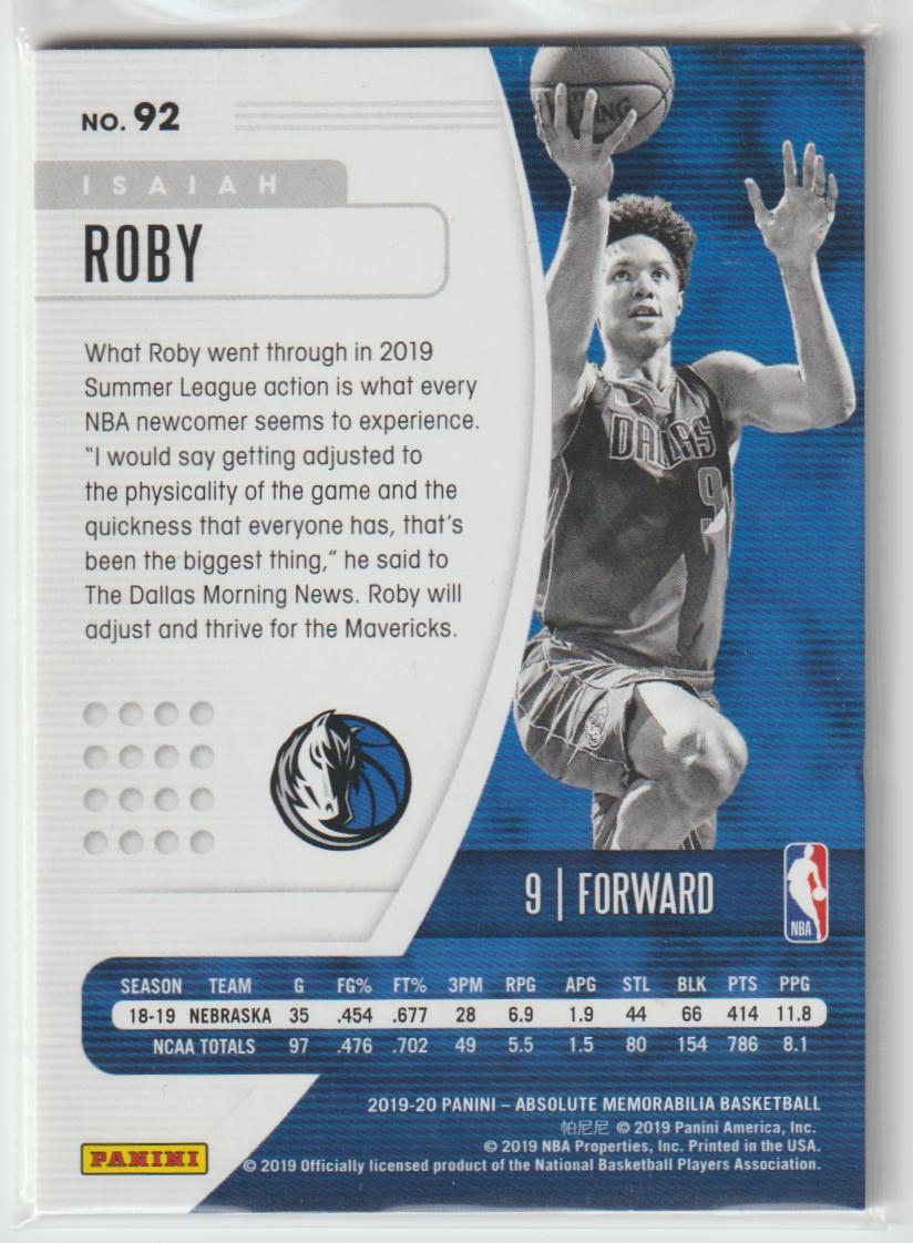 092 Isaiah Roby - Dallas Mavericks Red 133/199