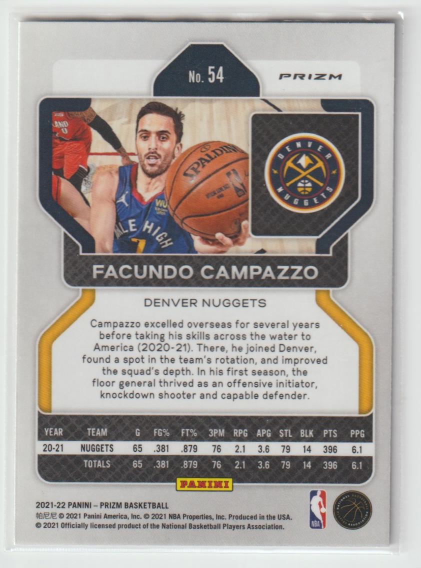 054 Facundo Campazzo - Denver Nuggets Hyper Prizm